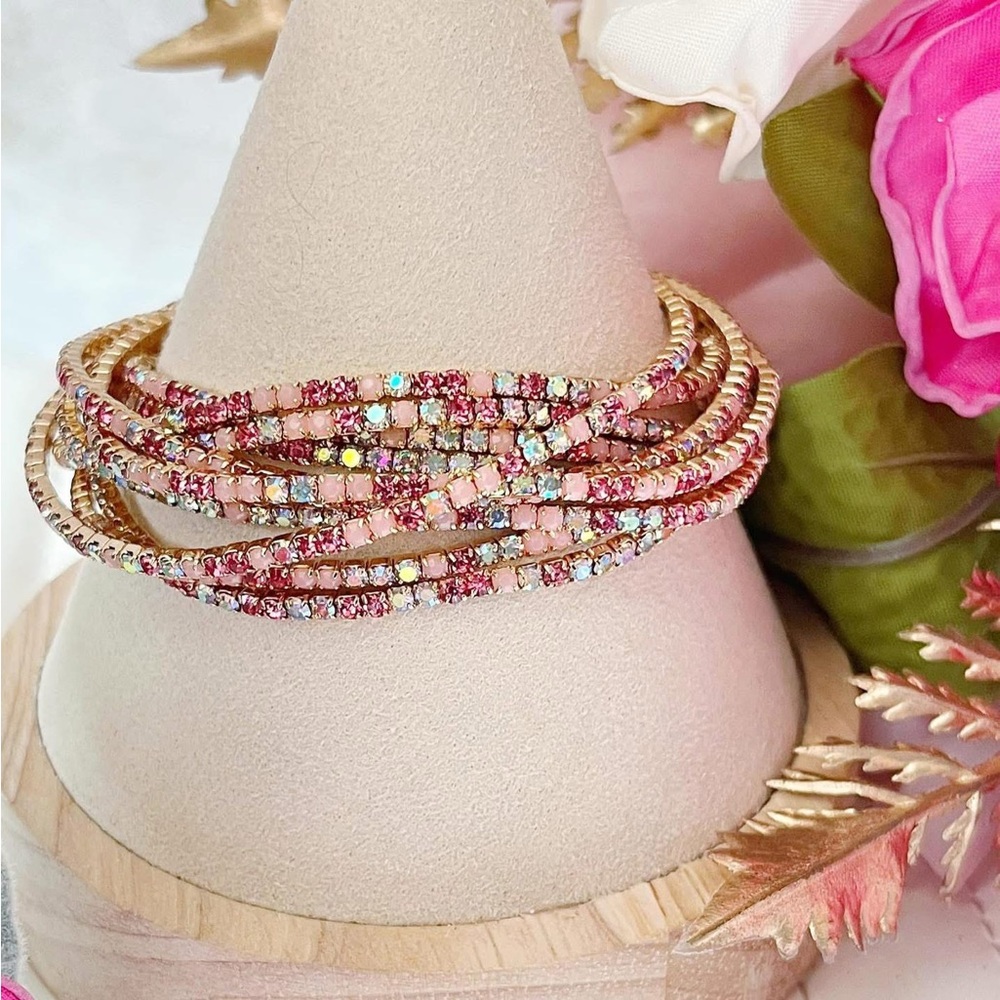 Park Lane Jewelry SWEETS Bracelet Set of 10 Stretch stackable Pink bracelets NWT - Picture 2 of 7
